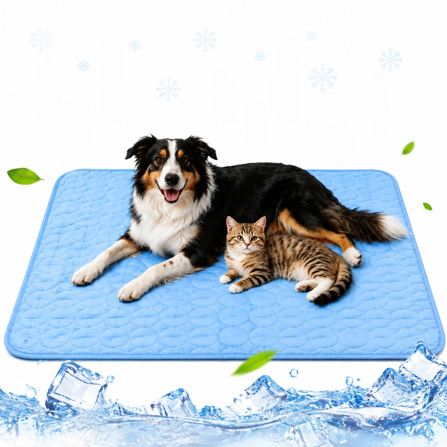 Fatato Dog Cooling Mat, 38" x 26" No Freeze Cooling Pad for Large Dogs, Breathable Washable Pet Mat for Crate, Sofa, Car and Floor