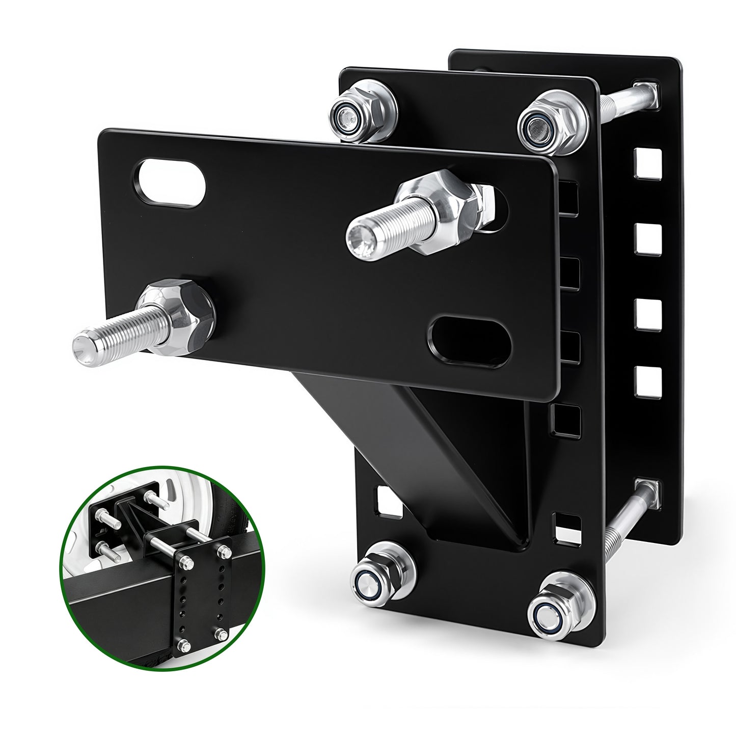 Fatato Spare Tire Mount for Utility Boat Trailer, Spare Tire Carrier Bracket Fits 4 & 5 & 6 Lugs Trailer Wheels on 4", 4.5", 4.75", 5" and 5.5" Bolt Patterns, Heavy Duty Holder up to 150 lbs