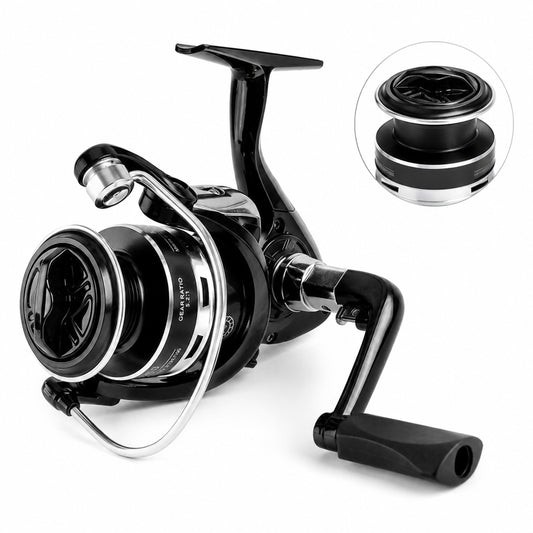 Fatato Spinning Fishing Reels, Lightweight Ultra Smooth, Aluminum Magnesium Alloy, 5.2:1 Gear Ratio, 2+1BB, Interchangeable Handle, Freshwater & Saltwater Use
