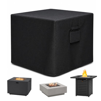 Fatato Fire Pit Cover Square Fire Pit Cover Waterproof and UV Resistant, Adjustable Drawstring, Air Vent, Handles and Storage Bag