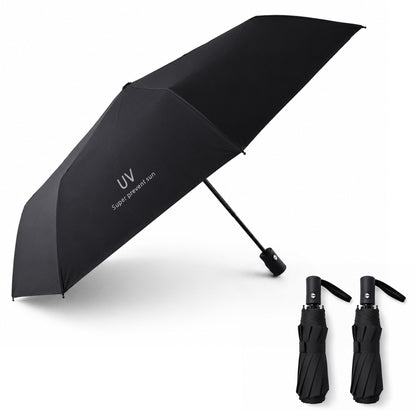 Fatato Travel Umbrella, 2 Pack 11.8 Inch Compact Windproof Automatic Open/Close Folding Umbrella with 8 Fiberglass Ribs, Lightweight Portable Umbrella for Backpack & Car