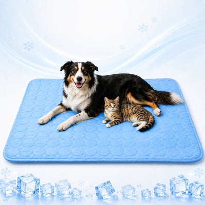 Fatato Dog Cooling Mat, 38" x 26" No Freeze Cooling Pad for Large Dogs, Breathable Washable Pet Mat for Crate, Sofa, Car and Floor