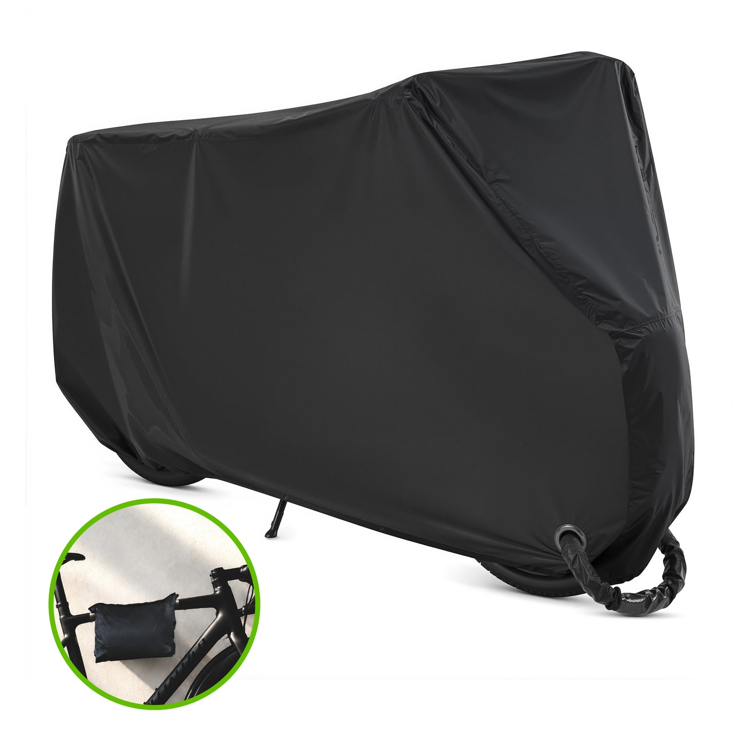 Fatato Bike Cover, 190D Polyester Bike Cover Waterproof Outdoor with Storage Bag for Mountain Road Bike/Ebik, Black XL Size for 1 Bike