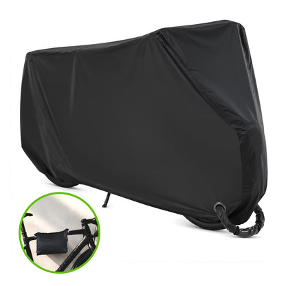 Fatato Bike Cover, 190D Polyester Bike Cover Waterproof Outdoor with Storage Bag for Mountain Road Bike/Ebik, Black XL Size for 1 Bike
