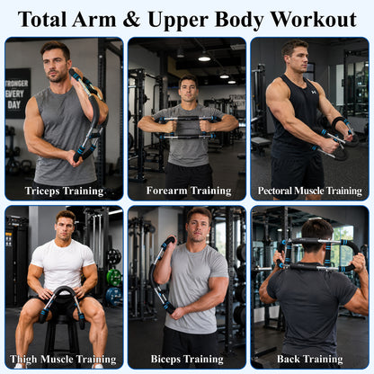 Fatato Twister Arm Trainer, Adjustable Chest and Arm Trainer with 6 Resistance Levels (30-120 lbs), Power Twister Bar with 4 Springs for Men & Women, Arm and Shoulder Training
