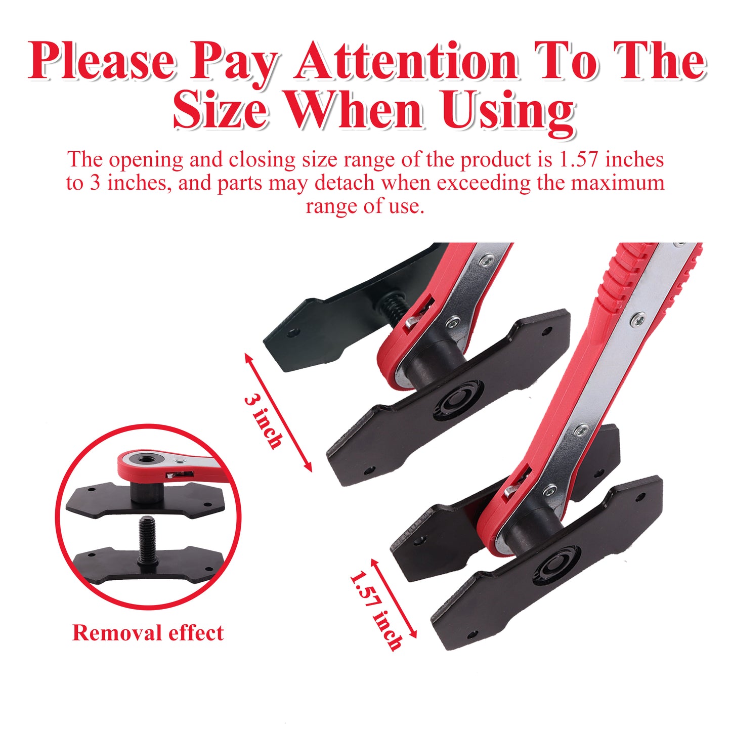 Brake Caliper Compression Tool, Ratchet Brake Caliper Piston Compressor Tool with 2 Large Steel Plates and 2 Hooks, 360 Degree Car Brake Caliper Tool for Single Twin Quad Piston and Trucks