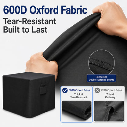 Fatato Fire Pit Cover Square Fire Pit Cover Waterproof and UV Resistant, Adjustable Drawstring, Air Vent, Handles and Storage Bag