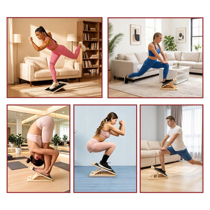 Fatato Wooden Slant Board for Calf Stretching, 5 Angle Adjustable Calf Stretcher Board, Portable Incline Board for Squats, Knees Ankle Heel Feet Leg Exercise at Home/Gym