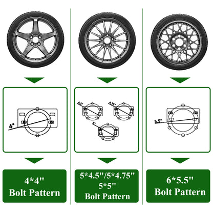 Fatato Spare Tire Mount for Utility Boat Trailer, Spare Tire Carrier Bracket Fits 4 & 5 & 6 Lugs Trailer Wheels on 4", 4.5", 4.75", 5" and 5.5" Bolt Patterns, Heavy Duty Holder up to 150 lbs