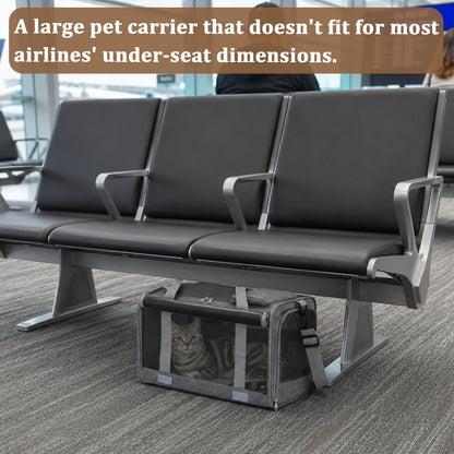 Fatato Cat Carrier for Cats and Dogs up to 15lbs, Soft-Sided Breathable Pet Travel Carrier with Foldable Bowl, Pet Carrier with Washable Cushion and Adjustable Shoulder Strap