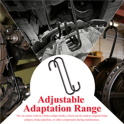 Brake Caliper Compression Tool, Ratchet Brake Caliper Piston Compressor Tool with 2 Large Steel Plates and 2 Hooks, 360 Degree Car Brake Caliper Tool for Single Twin Quad Piston and Trucks