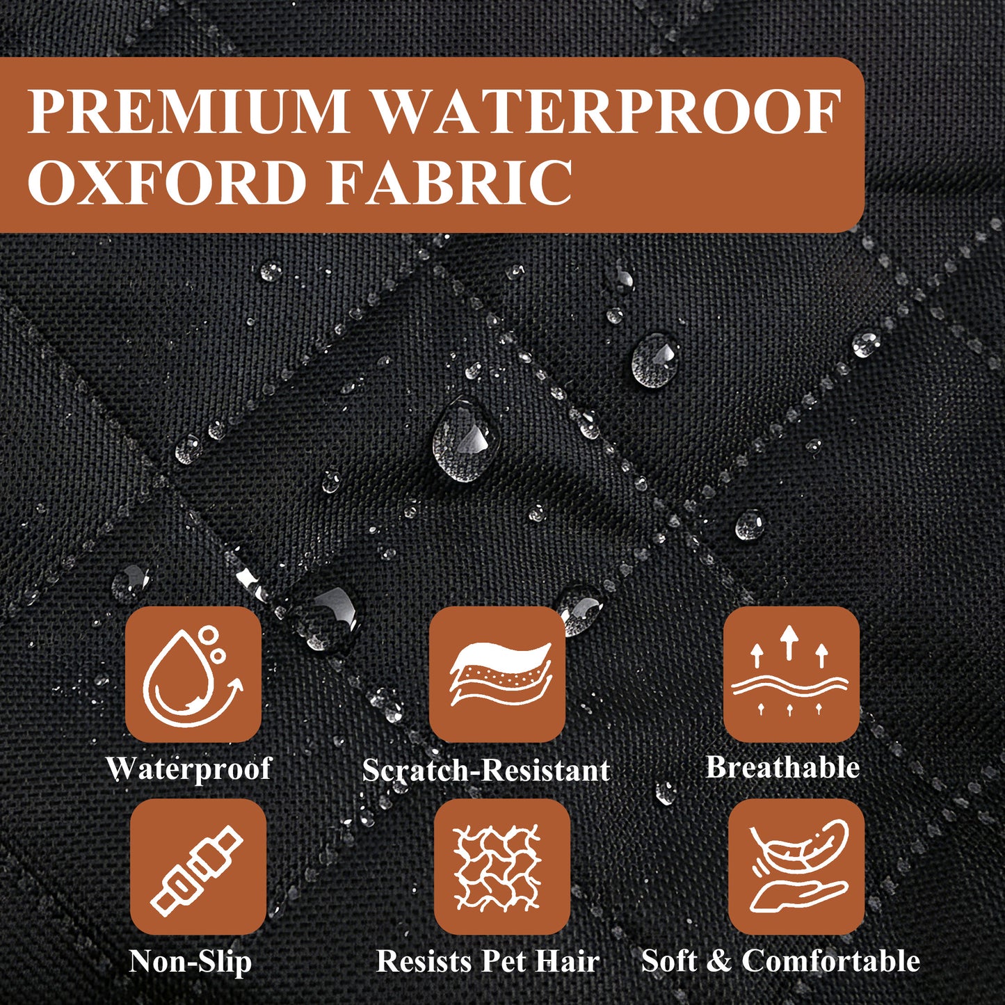 Fatato Dog Car Seat Cover for Back Seat, Waterproof Pet Bench Seat Cover Protector, Non-Slip Dog Seat Cover with Side Flaps for Cars, Trucks & SUVs, Soft Scratchproof Pet Seat Liner, Black