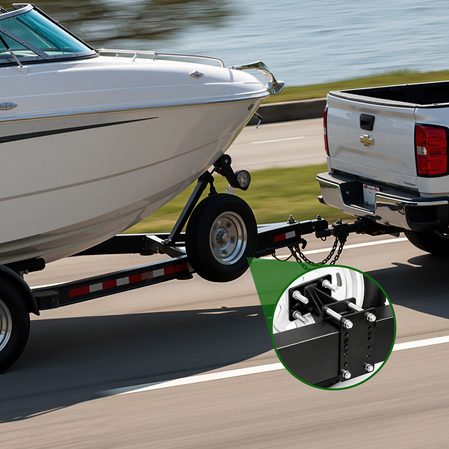 Fatato Spare Tire Mount for Utility Boat Trailer, Spare Tire Carrier Bracket Fits 4 & 5 & 6 Lugs Trailer Wheels on 4", 4.5", 4.75", 5" and 5.5" Bolt Patterns, Heavy Duty Holder up to 150 lbs