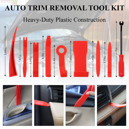 Fatato Portable Car Repair Tool Kit, 22-Piece Foldable Long Handle Carbon Steel Hooks, Wrenches, and Accessories for Daily Vehicle Maintenance