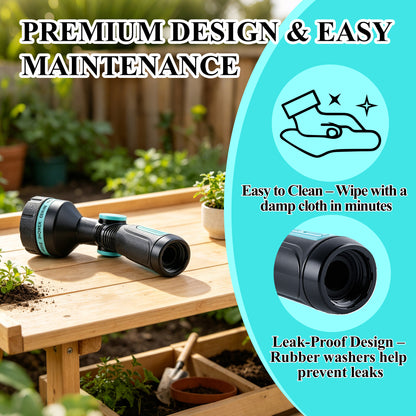 Fatato Garden Hose Nozzle 2 Pack, Heavy Duty Water Hose Sprayer with High Pressure,  10 Spray Patterns for Watering Plants, Lawn Care, Car Washing