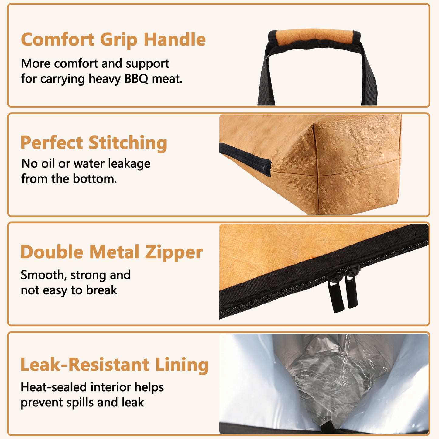 BBQ Blanket for Resting Meat, Grill Bag for Brisket, Heat Resistant Smoker Accessories, Insulated Meat Resting Bag for BBQ