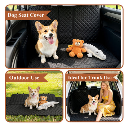 Fatato Dog Car Seat Cover for Back Seat, Waterproof Pet Bench Seat Cover Protector, Non-Slip Dog Seat Cover with Side Flaps for Cars, Trucks & SUVs, Soft Scratchproof Pet Seat Liner, Black